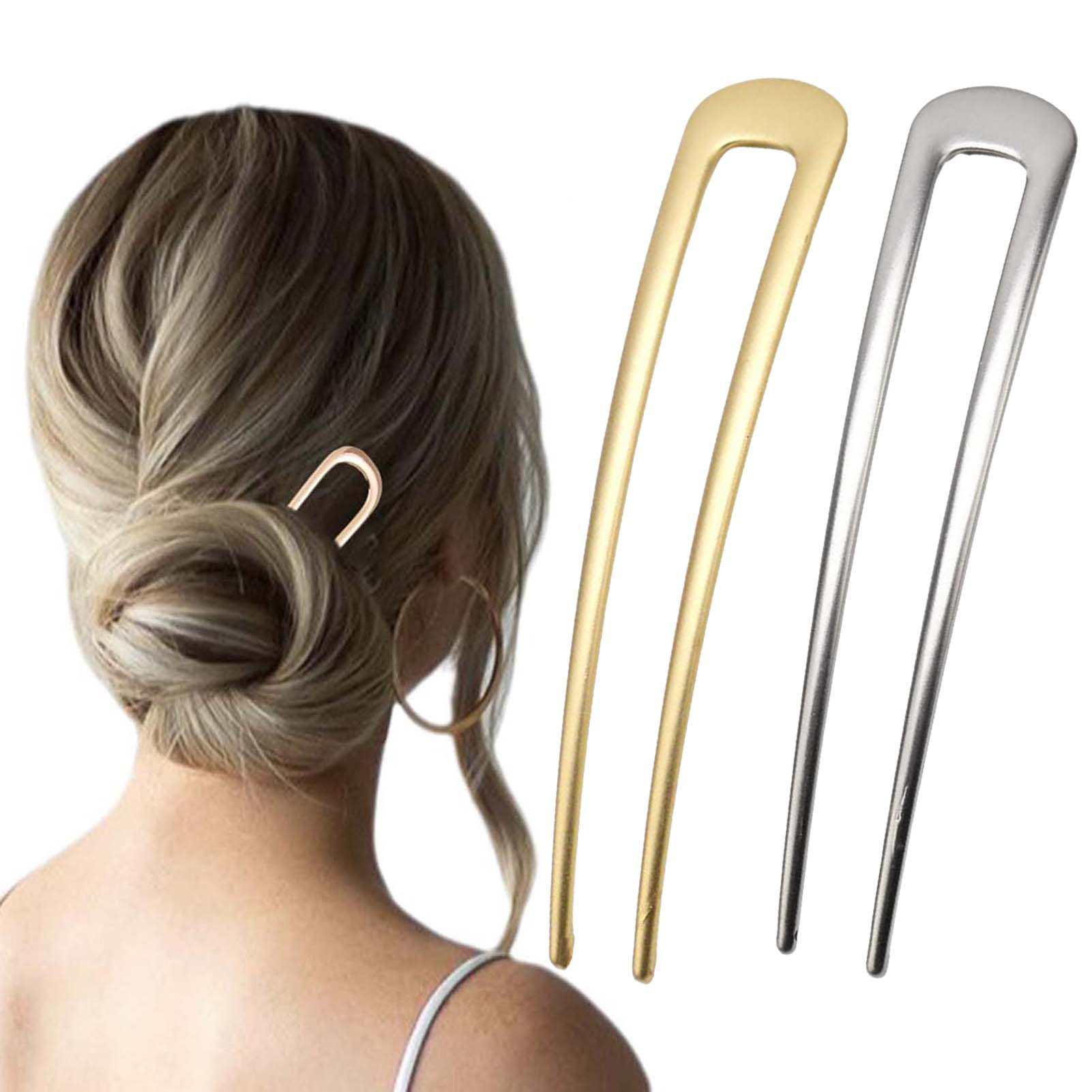 Gold Cutlery Flatware - French U Shaped Hair Pins Vintage