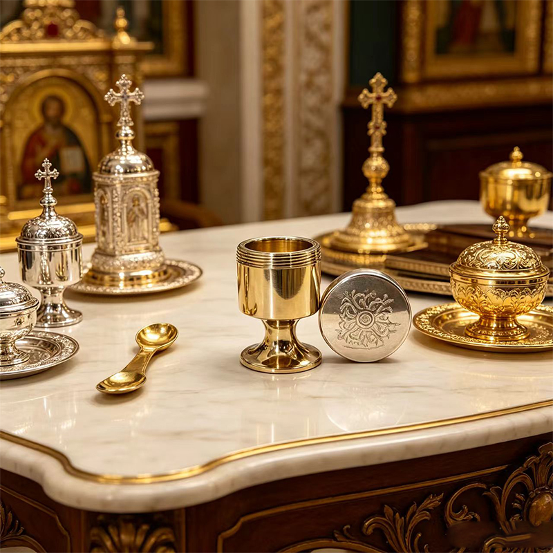 Gold Cutlery Flatware - New 2026 Orthodox Travel Chalice with