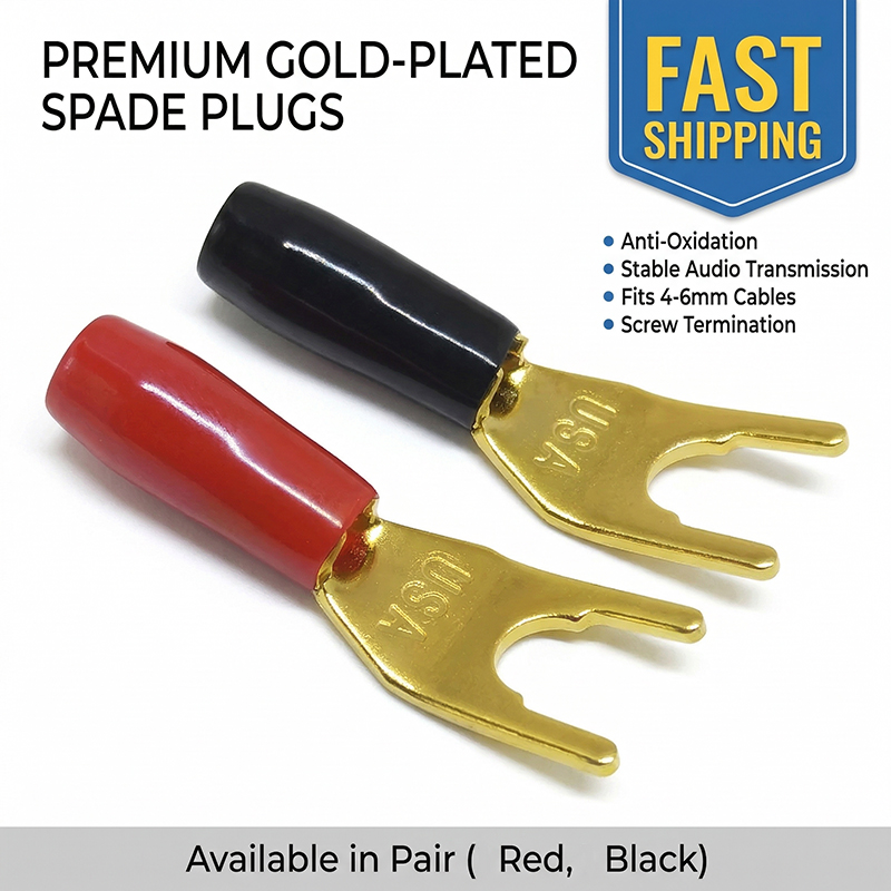 Gold Cutlery Flatware - 20PCS/Set 4mm Banana Plug Gold-Plated Y-type