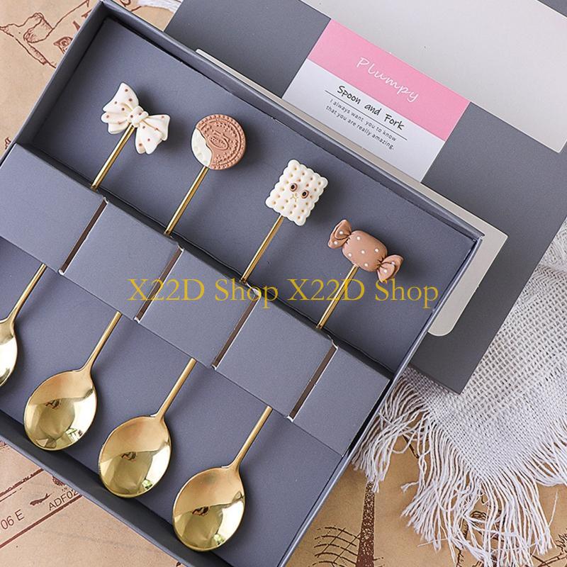 Gold Cutlery Flatware - X22D Gold Plated Dessert Spoon with