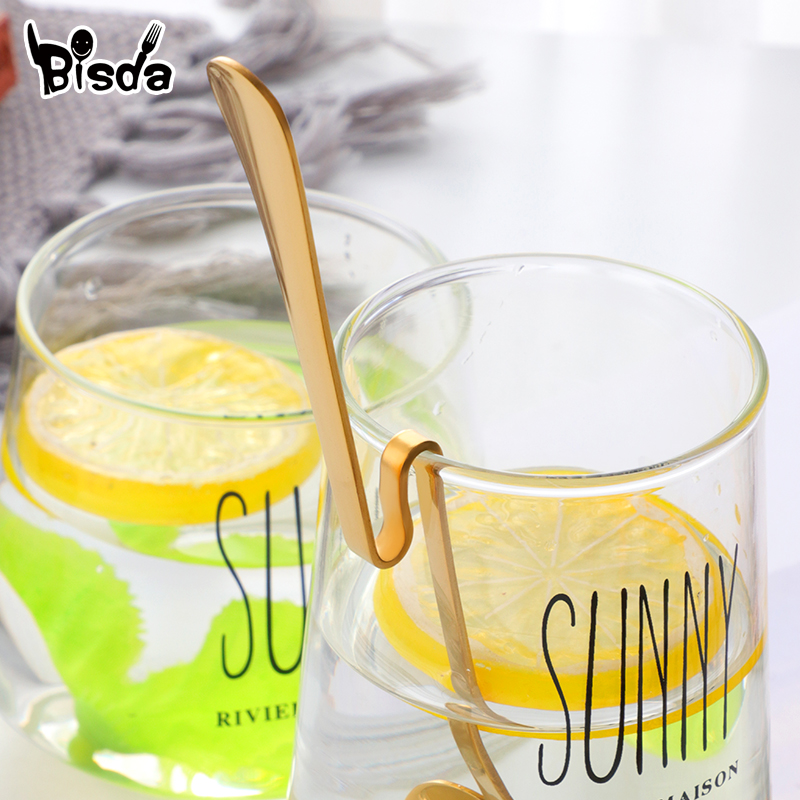Hanging Cup Coffee Spoon Heart - Gold Cutlery Flatware ulasan dan harga