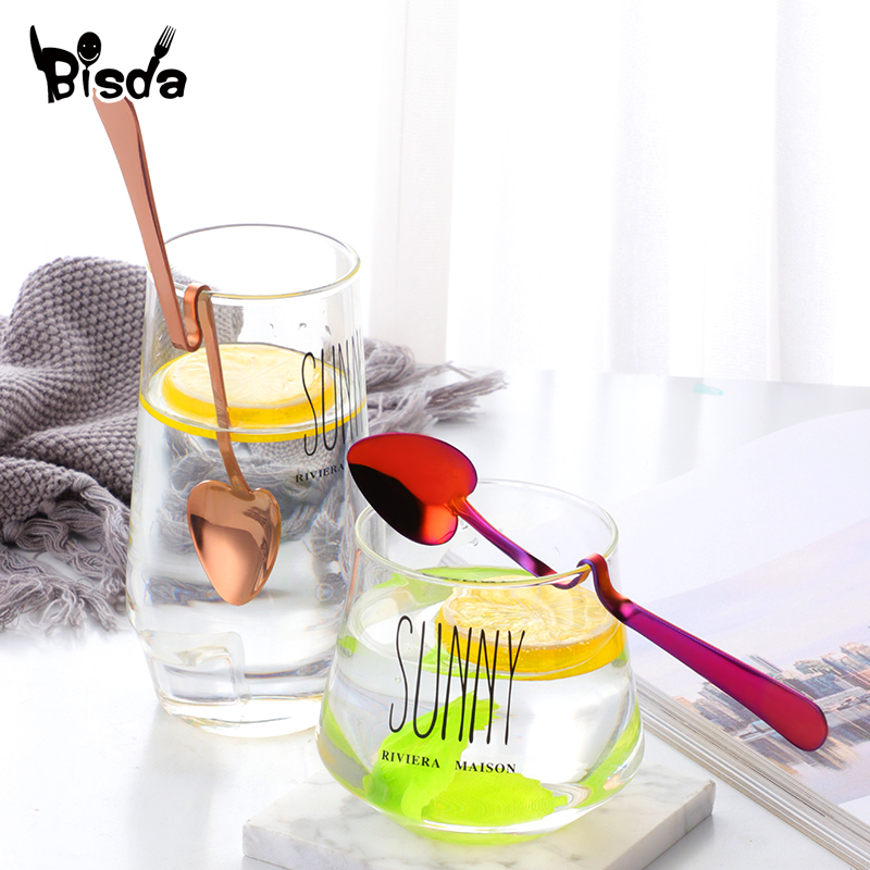 Hanging Cup Coffee Spoon Heart - Gold Cutlery Flatware ulasan dan harga