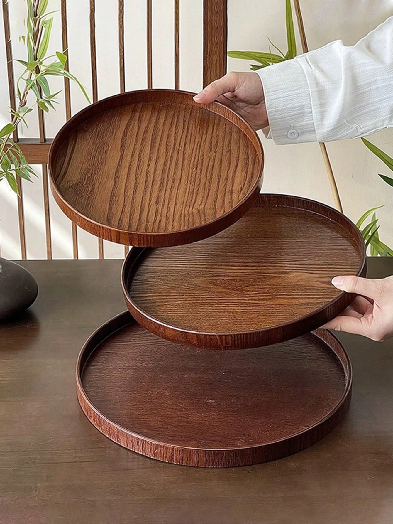1pc/3pcs Natural Wooden Servin - Wooden Serving Tray ulasan dan harga