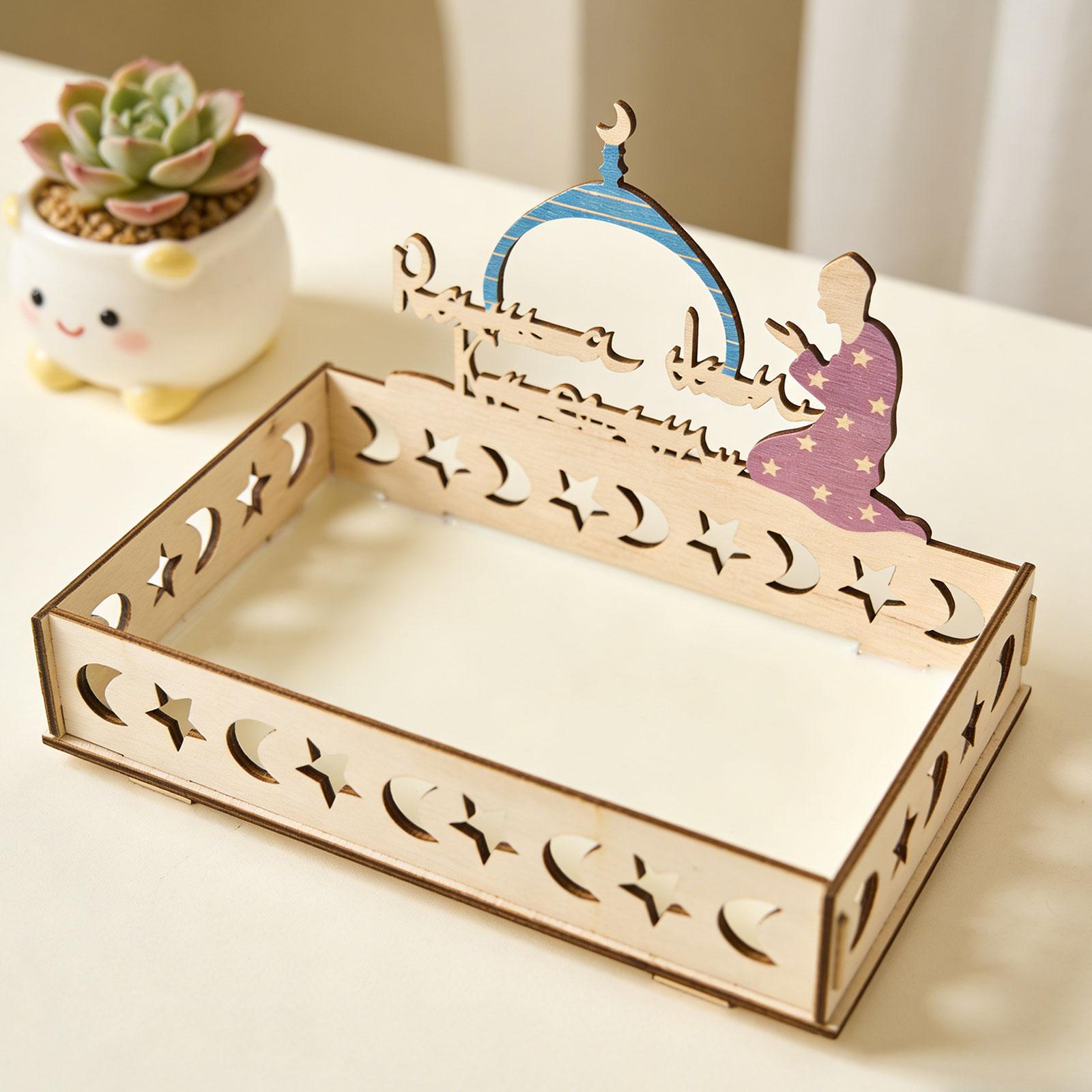Islamic Moon Star Wooden Tray  - Wooden Serving Tray ulasan dan harga