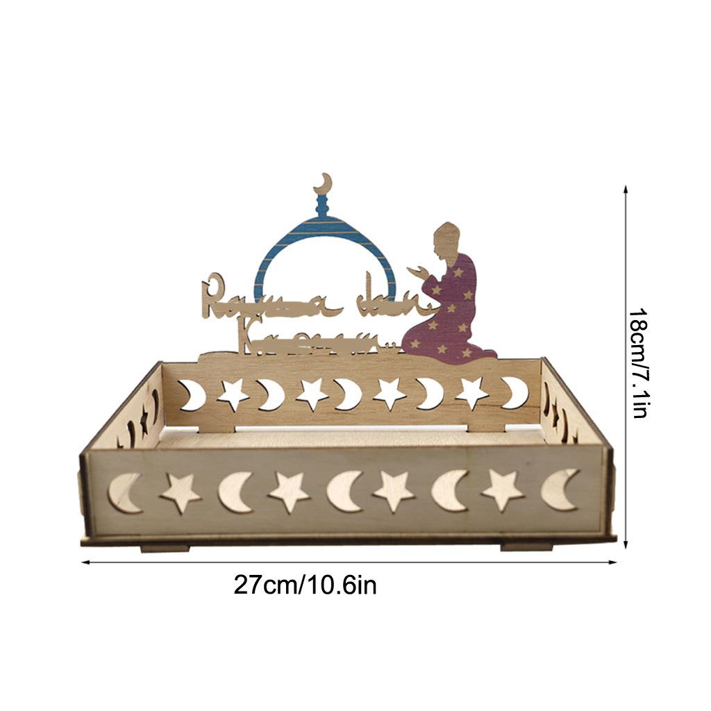 Islamic Moon Star Wooden Tray  - Wooden Serving Tray ulasan dan harga