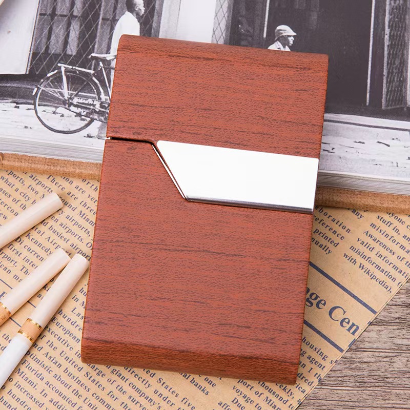 7 Slot Stainless Steel Cigaret - Leather Card Wallet ulasan dan harga