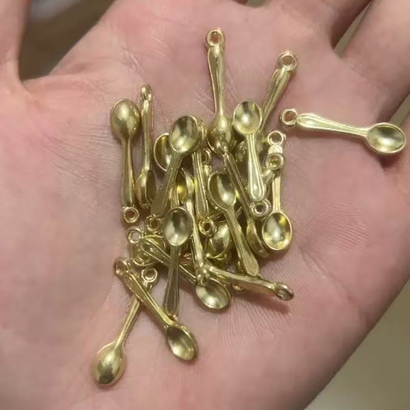 100pcs Small Spoon Charm Gold  - Gold Cutlery Flatware ulasan dan harga