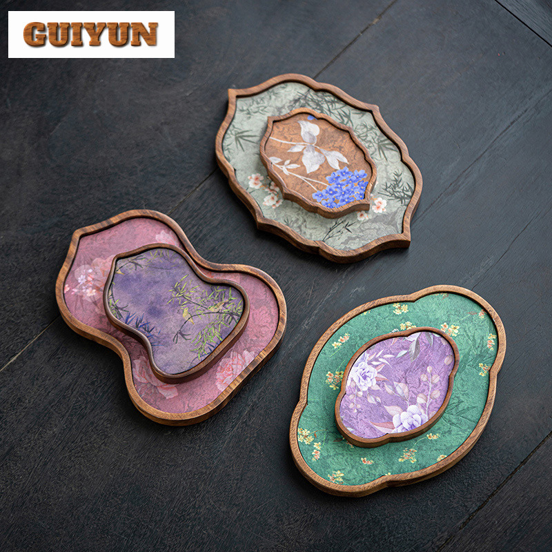Handmade Walnut Wood Tea Tray  - Wooden Serving Tray ulasan dan harga