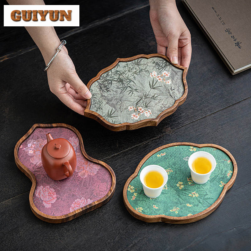 Handmade Walnut Wood Tea Tray  - Wooden Serving Tray ulasan dan harga