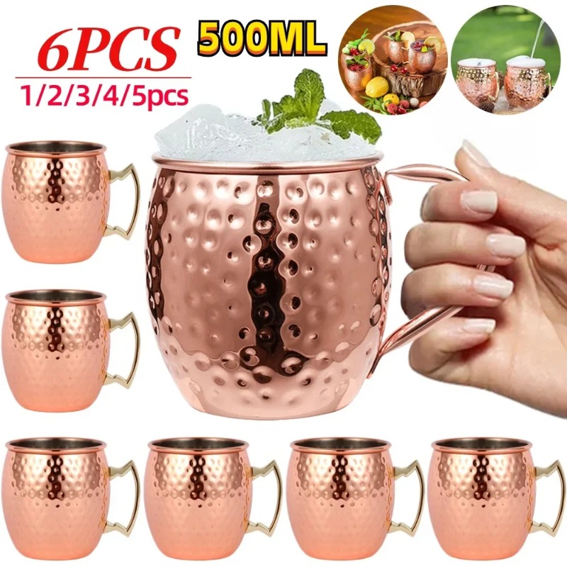 1-6PCS Cocktail Wine Cup Mosco - Copper Cocktail Mug ulasan dan harga