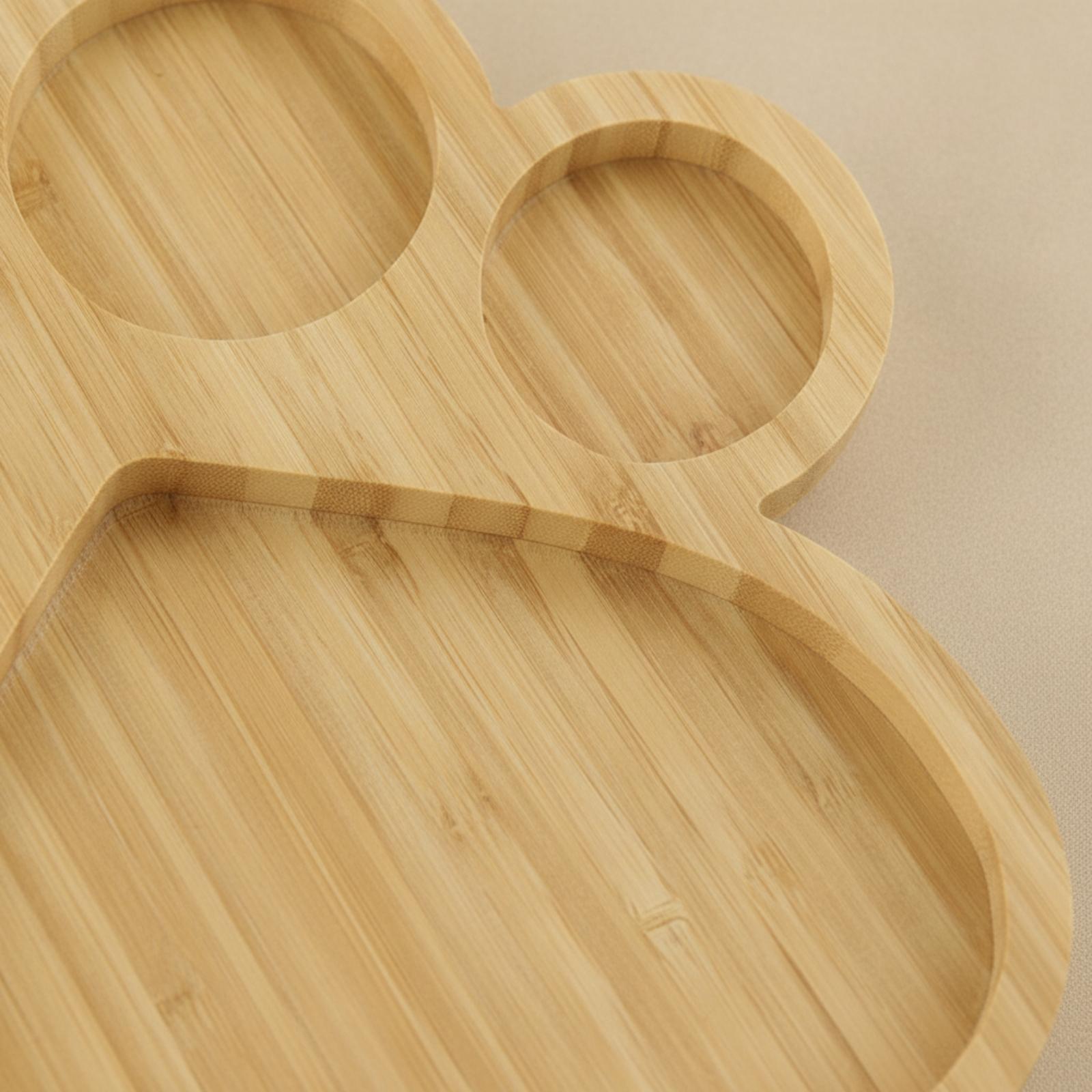 Bamboo Plate with Compartments - Wooden Serving Tray ulasan dan harga