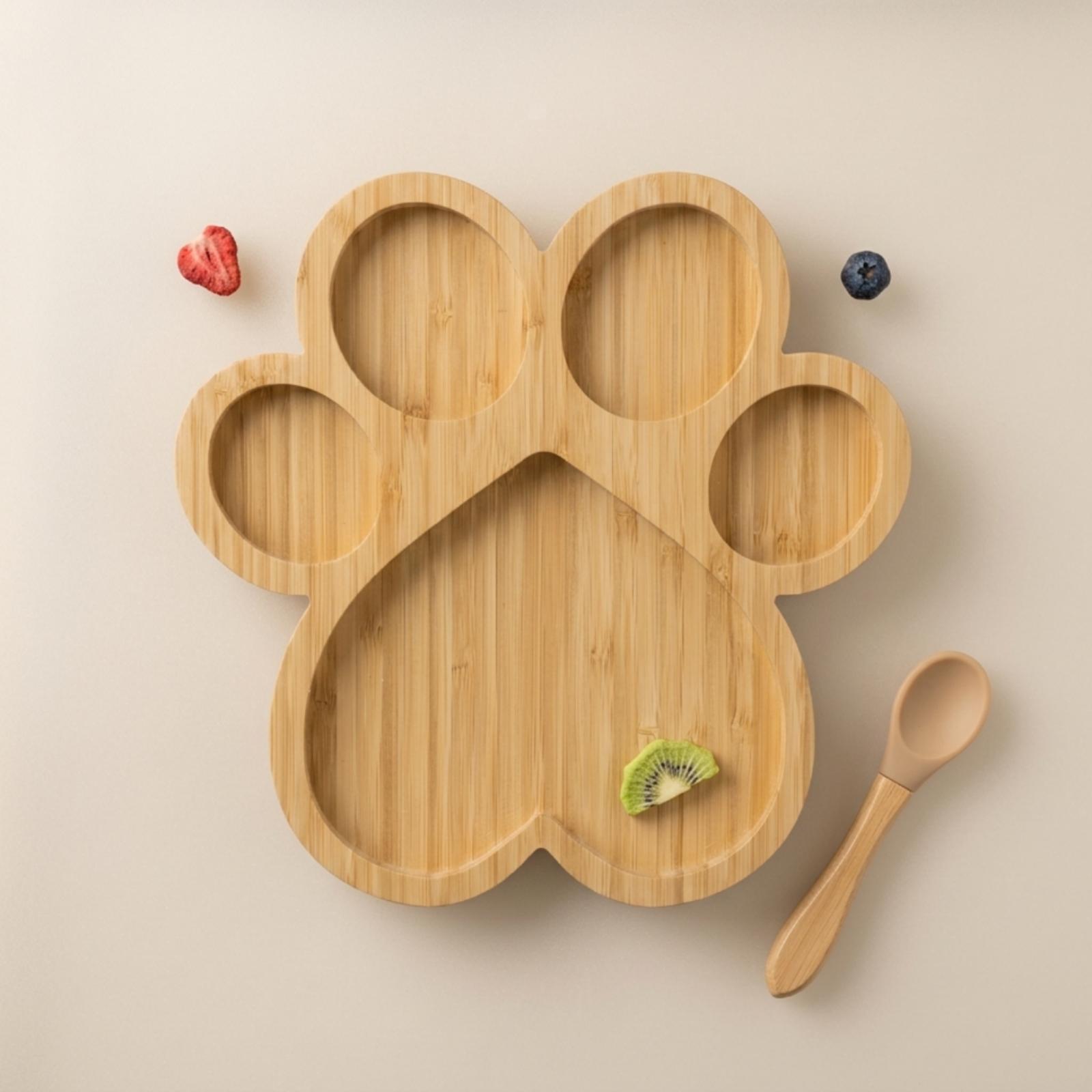 Bamboo Plate with Compartments - Wooden Serving Tray ulasan dan harga