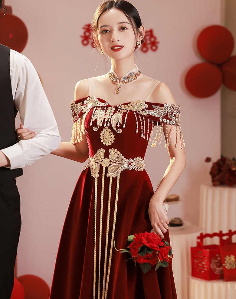 Chinese Style Toast Dress Brid - Luxury Lifestyle Dress ulasan dan harga