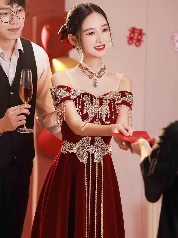 Chinese Style Toast Dress Brid - Luxury Lifestyle Dress ulasan dan harga