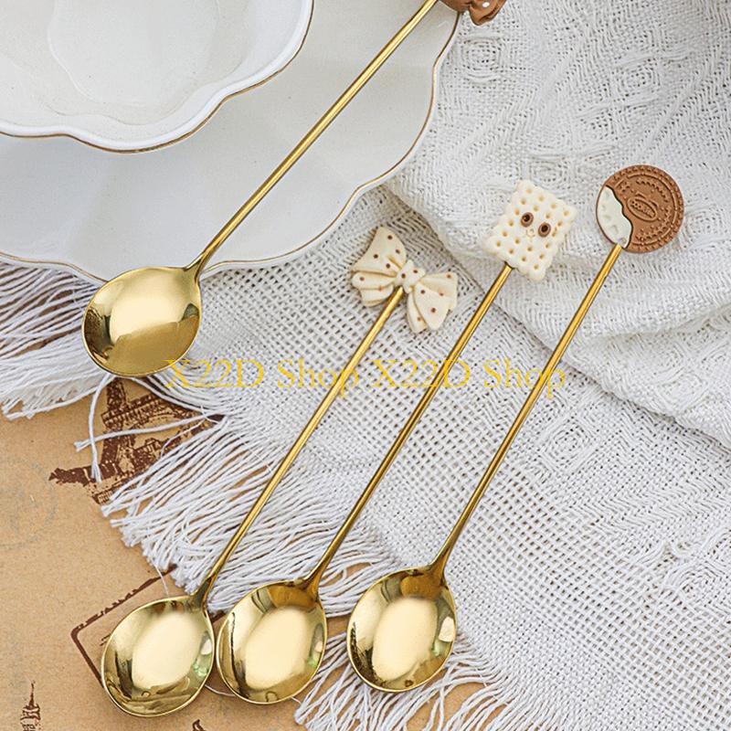 X22D Gold Plated Dessert Spoon - Gold Cutlery Flatware ulasan dan harga