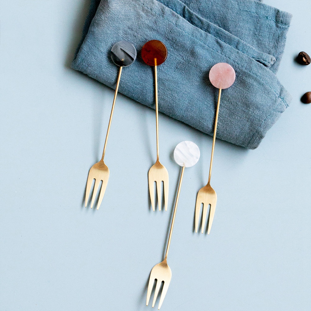 4pcs Stainless Steel Small Spo - Gold Cutlery Flatware ulasan dan harga