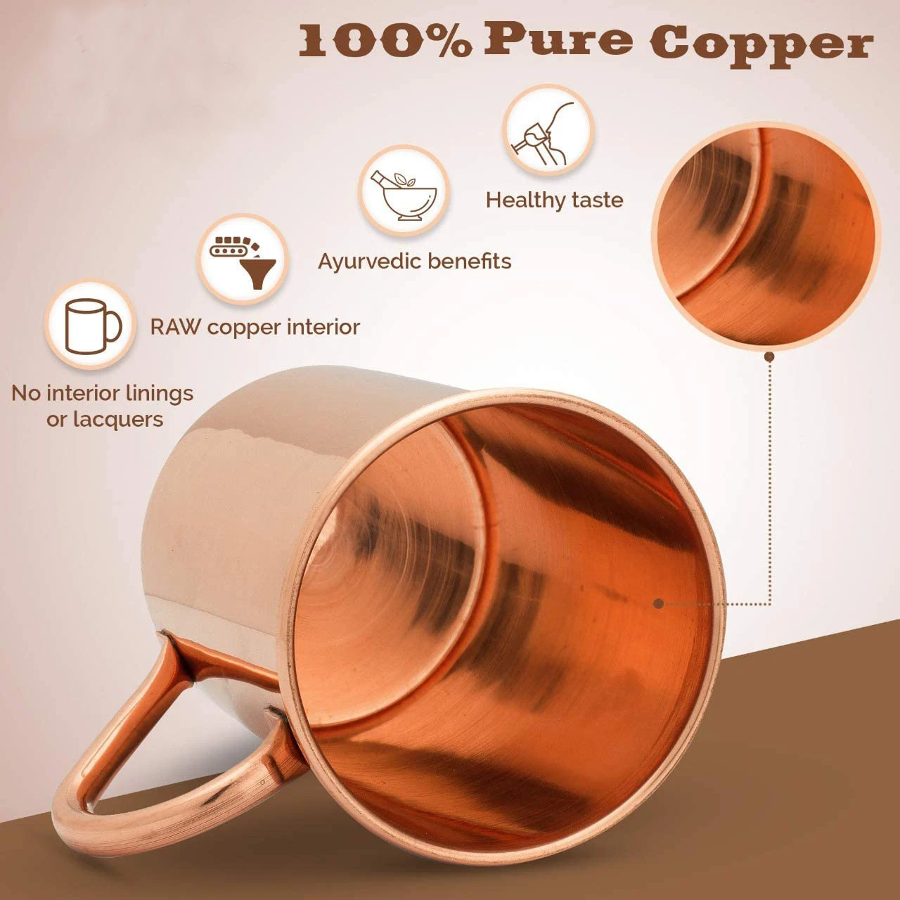 Moscow Mule PURE Copper Mugs-C - Copper Cocktail Mug ulasan dan harga
