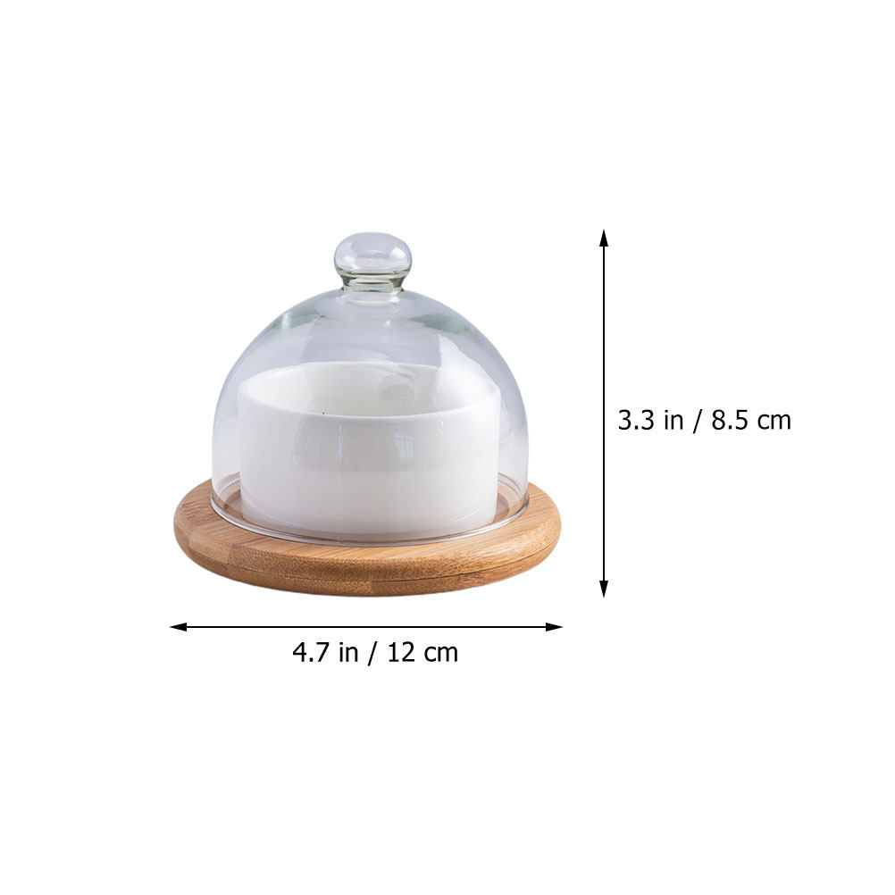 Ceramic Salad Bowl Set with Cl - Wooden Serving Tray ulasan dan harga