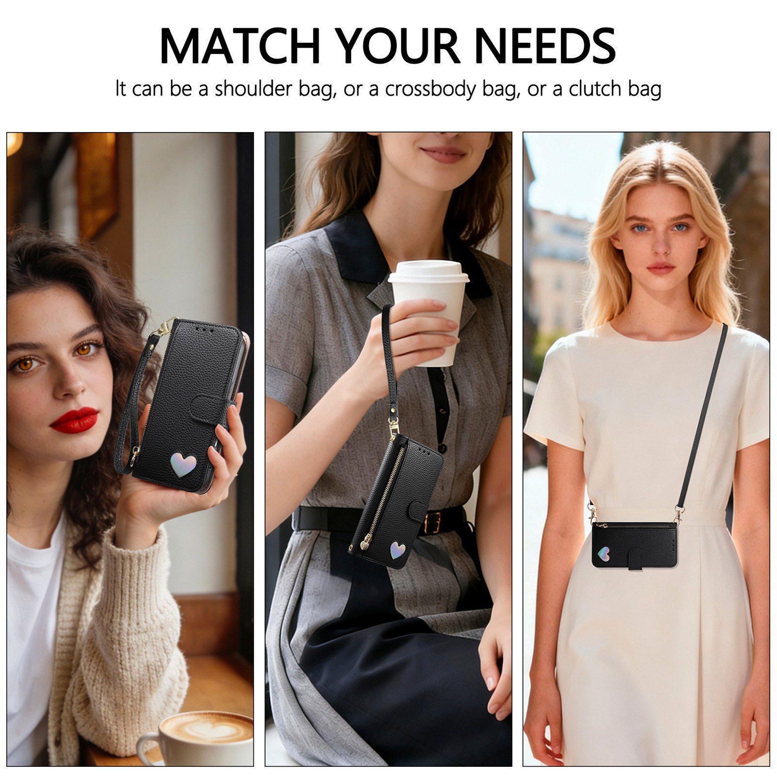 PU Leather Zipper Crossbody Wr - Leather Card Wallet ulasan dan harga
