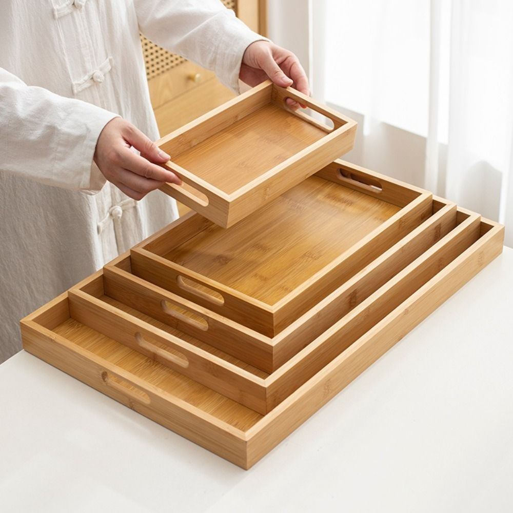 Decorate Tray Rectangular Bamb - Wooden Serving Tray ulasan dan harga