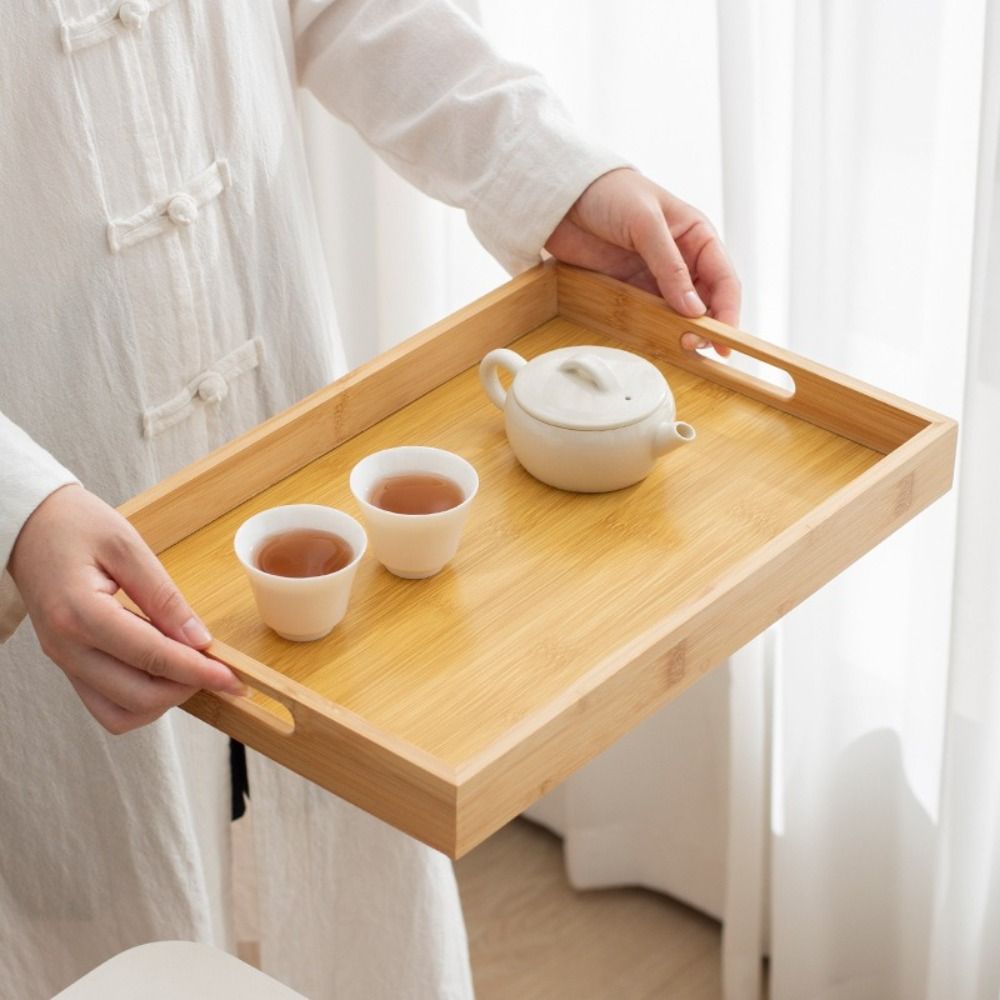 Decorate Tray Rectangular Bamb - Wooden Serving Tray ulasan dan harga