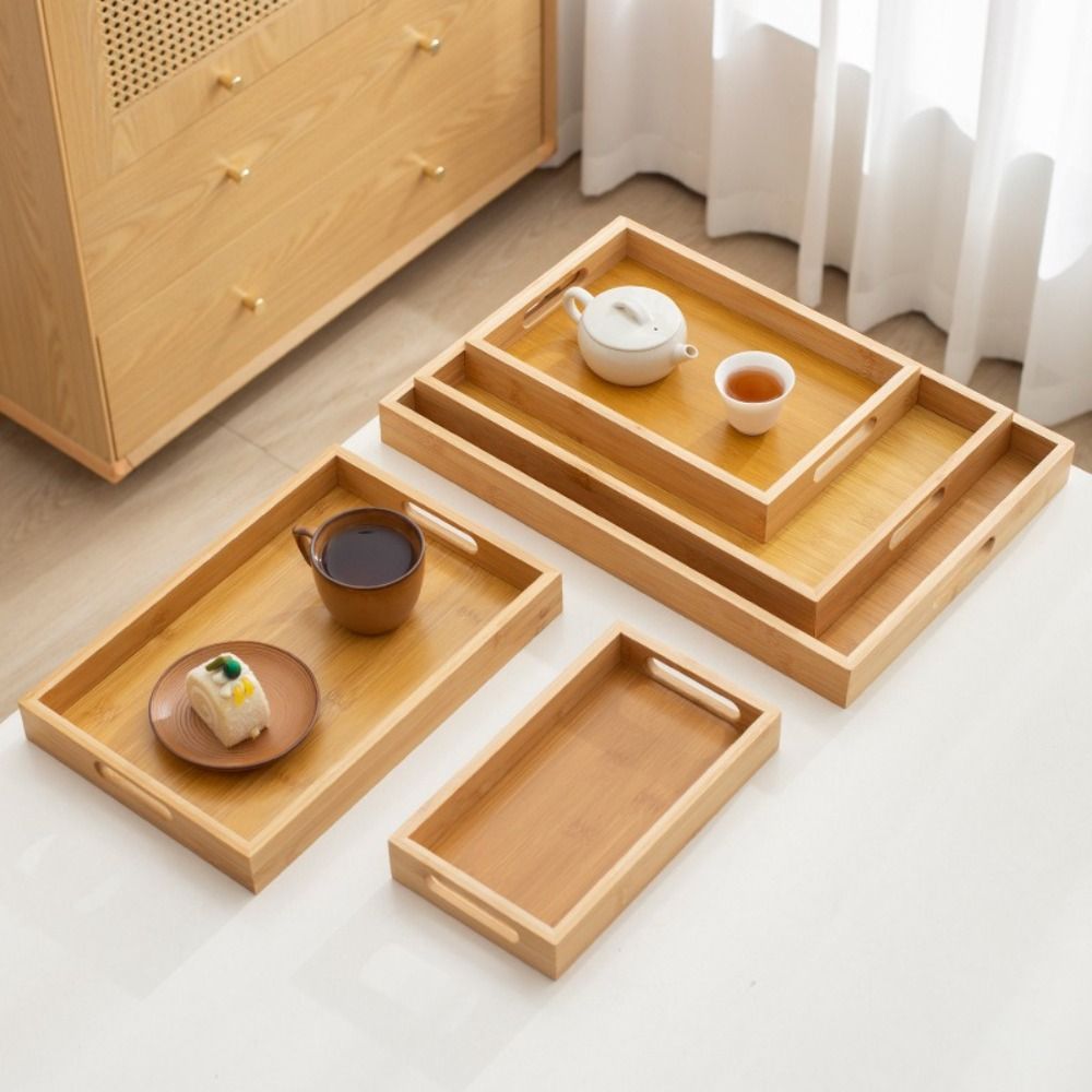 Decorate Tray Rectangular Bamb - Wooden Serving Tray ulasan dan harga