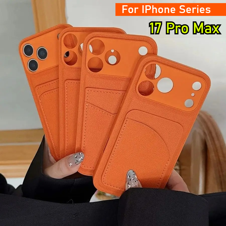 Leather Orange Color Card Hold - Leather Card Wallet ulasan dan harga