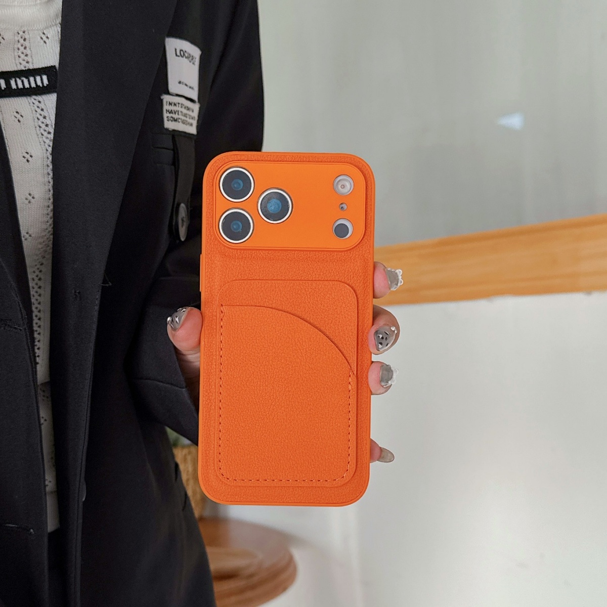 Leather Orange Color Card Hold - Leather Card Wallet ulasan dan harga