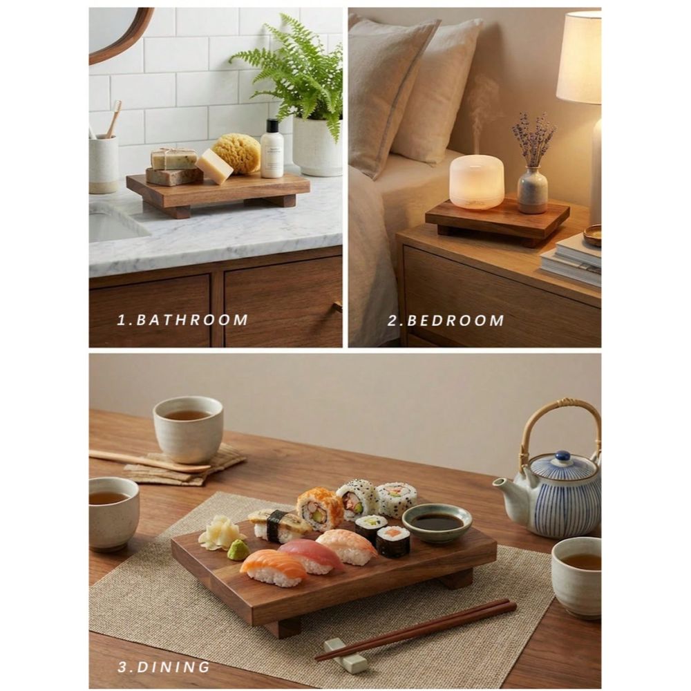 Pcs Set Twine Footed Wood Serv - Wooden Serving Tray ulasan dan harga